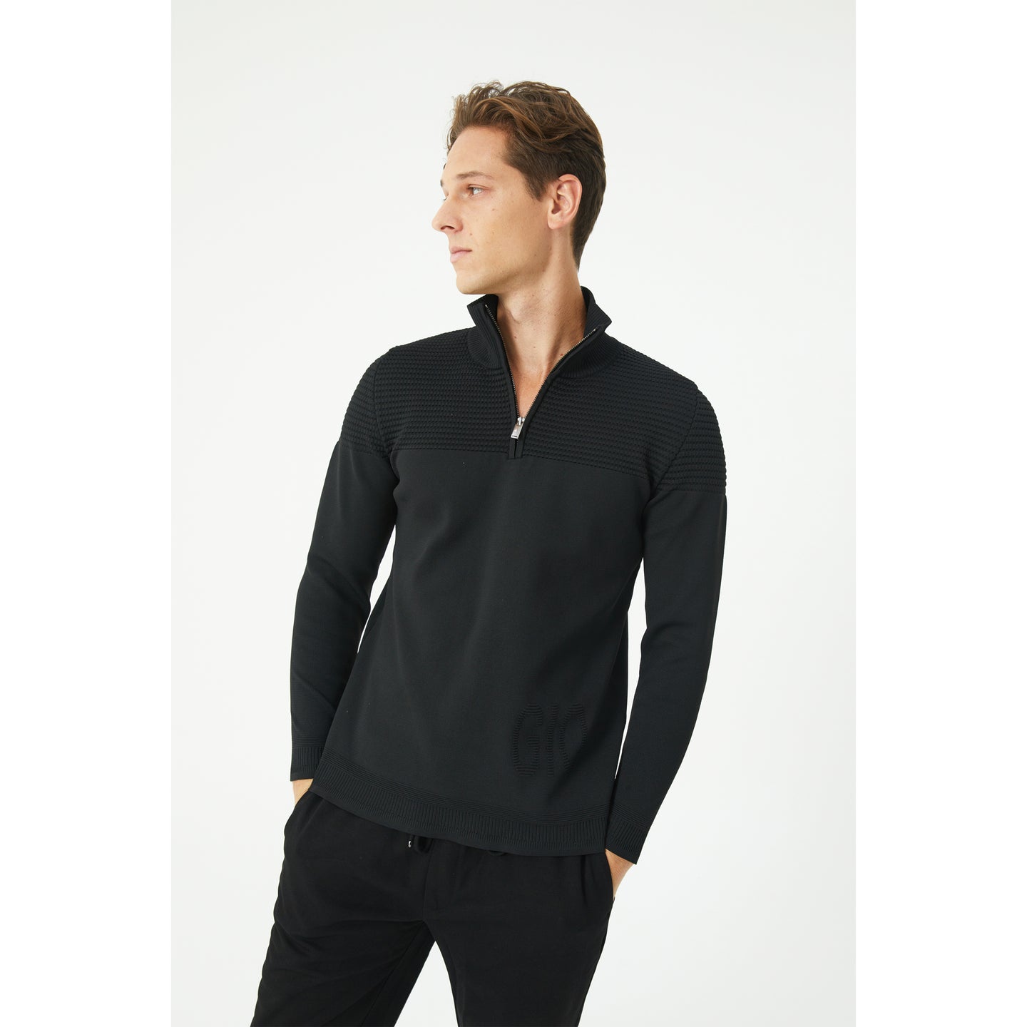 Black Half-Zip Sweater